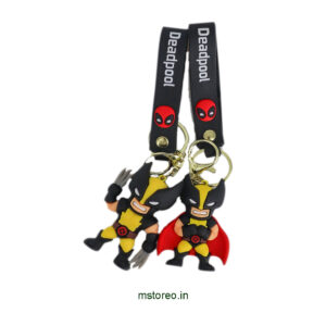 Wolverine x Deadpool Crossover Keychain | Marvel Superhero 3D Rubber Keychain