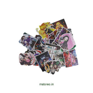 Demon Slayer: Kimetsu no Yaiba Anime Stickers – 50-Piece Waterproof Vinyl Sticker Pack for Laptop, Bike, Mobile & Accessories