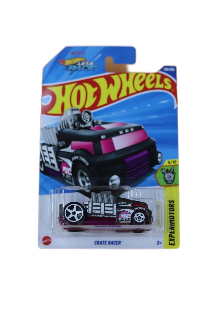Hot Wheels Crate Racer Die-Cast Car | Retro Wooden Box Style Collectible
