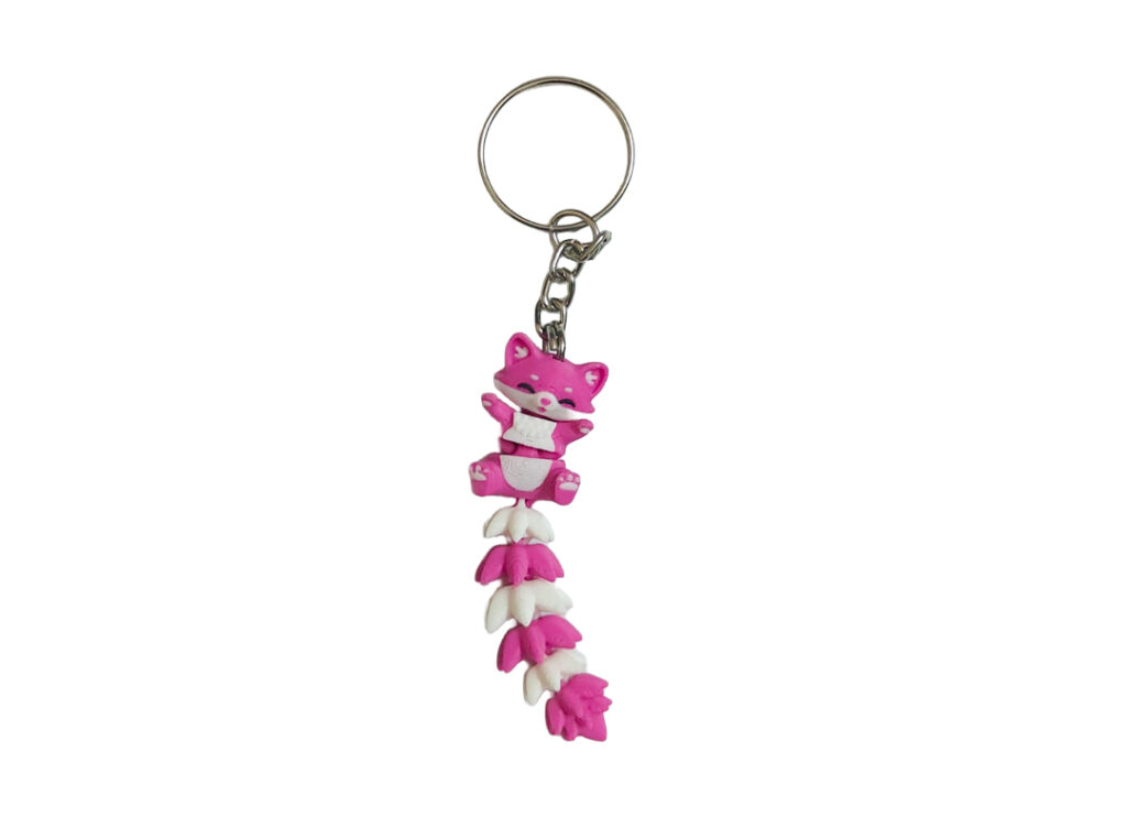 Cute Flexi Fox Keychain | 3D Printed Articulated Animal Keychain